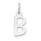 14K White Gold Small Slanted Block Initial B Charm Jewerly 15mm x 6mm